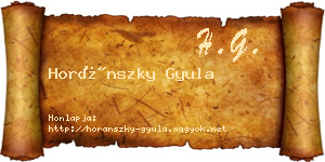 Horánszky Gyula névjegykártya