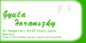 gyula horanszky business card